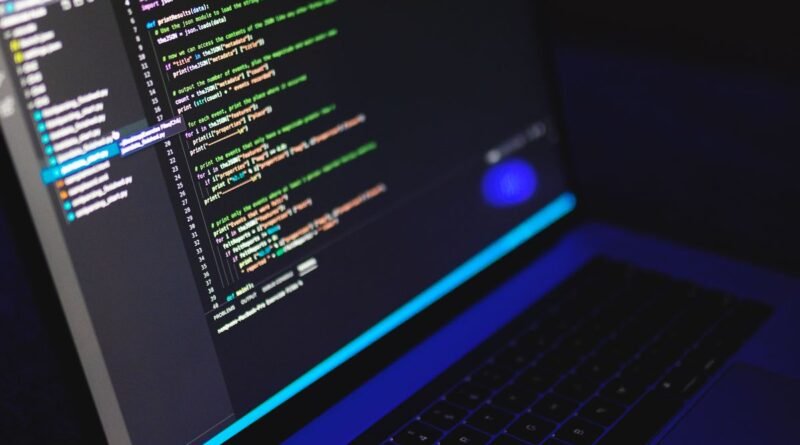 Colourful programming code on a laptop screen, illustrating ai tools developers add to their stack