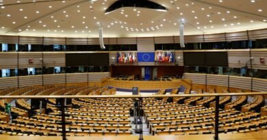 The empty European Parliament chamber in Brussels, home of the EU Transparency Code