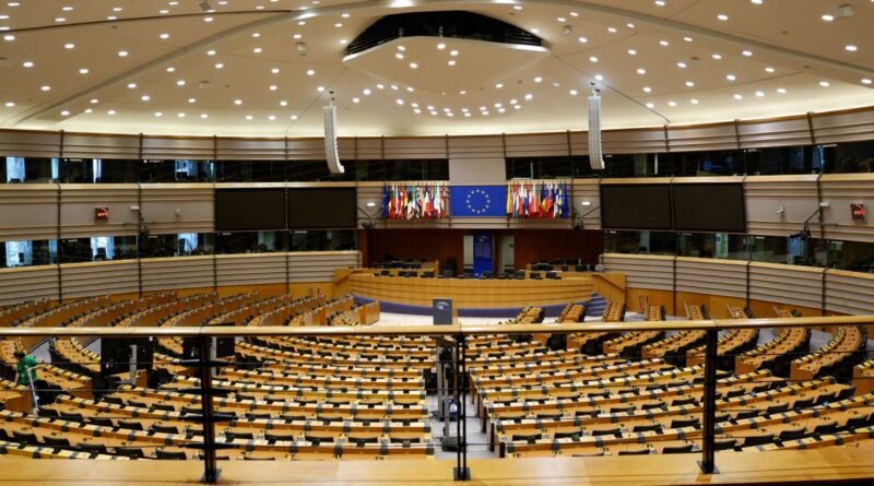The empty European Parliament chamber in Brussels, home of the EU Transparency Code