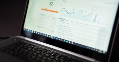 Analytics dashboard on a laptop, the kind of ordinary software that AI washing rebrands