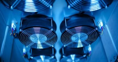 Cooling fans in a server room, where the inference costs Microsoft in-house AI models target are paid