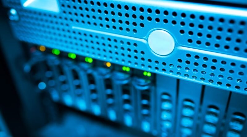 A data server rack with blinking lights, running through another AI model release cycle