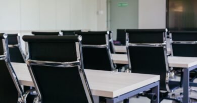 An empty modern conference room, standing in for the Google DeepMind leadership reshuffle