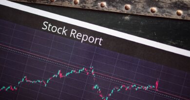 Stock chart on a screen, illustrating OpenAI enterprise revenue overtaking consumer revenue