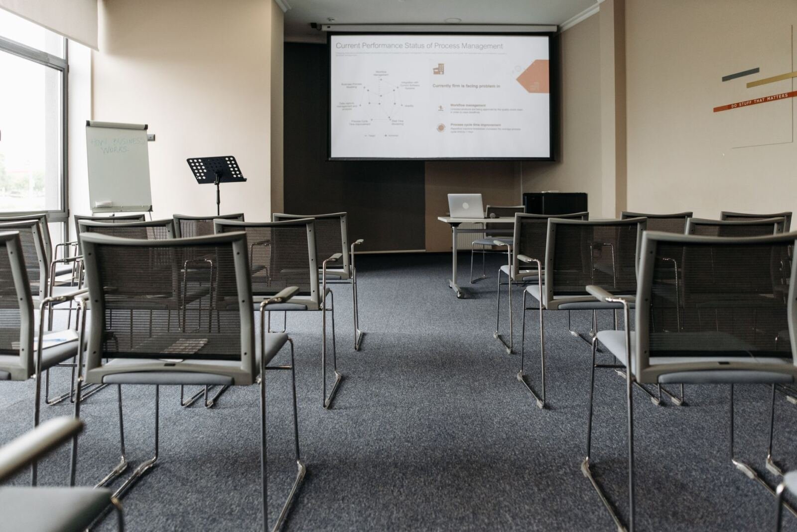 An empty conference room, illustrating the OpenAI preparedness team disbanding