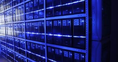 Rows of rack-mounted servers, illustrating the five layers AI platforms are built on
