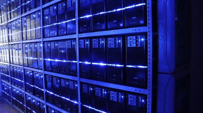 Rows of rack-mounted servers, illustrating the five layers AI platforms are built on